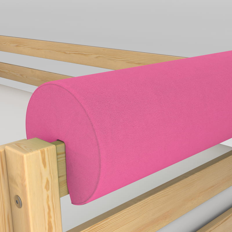 Rožinė apsauginė pagalvė lovai