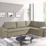 Ail New Corner išskleidžiama kampinė sofa su baru ir pufu