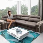 Avatar išskleidžiama kampinė sofa + Gr0 pufas