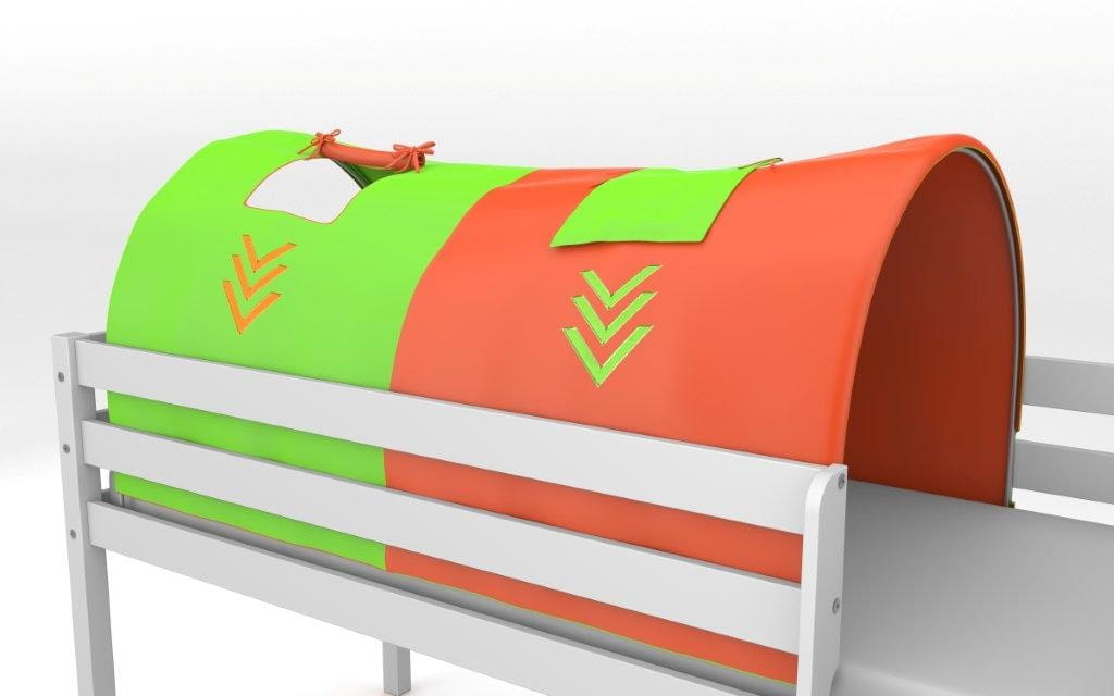 INDIANIN dviaukštė lova su tuneliu, didelė