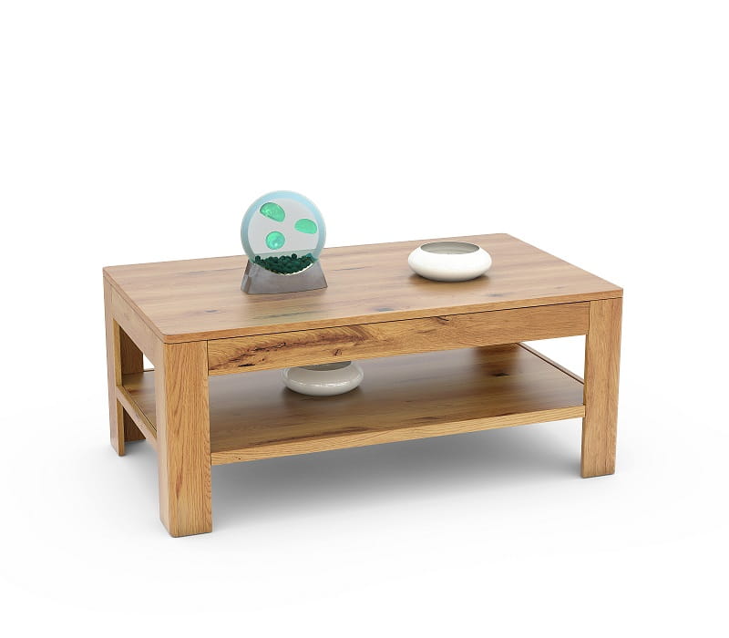 Ąžuolinis kavos staliukas su lentyna 115x65