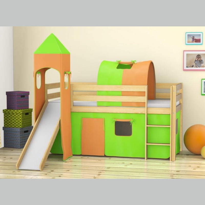 MARCO pušies vaikiška lova su čiuožykla