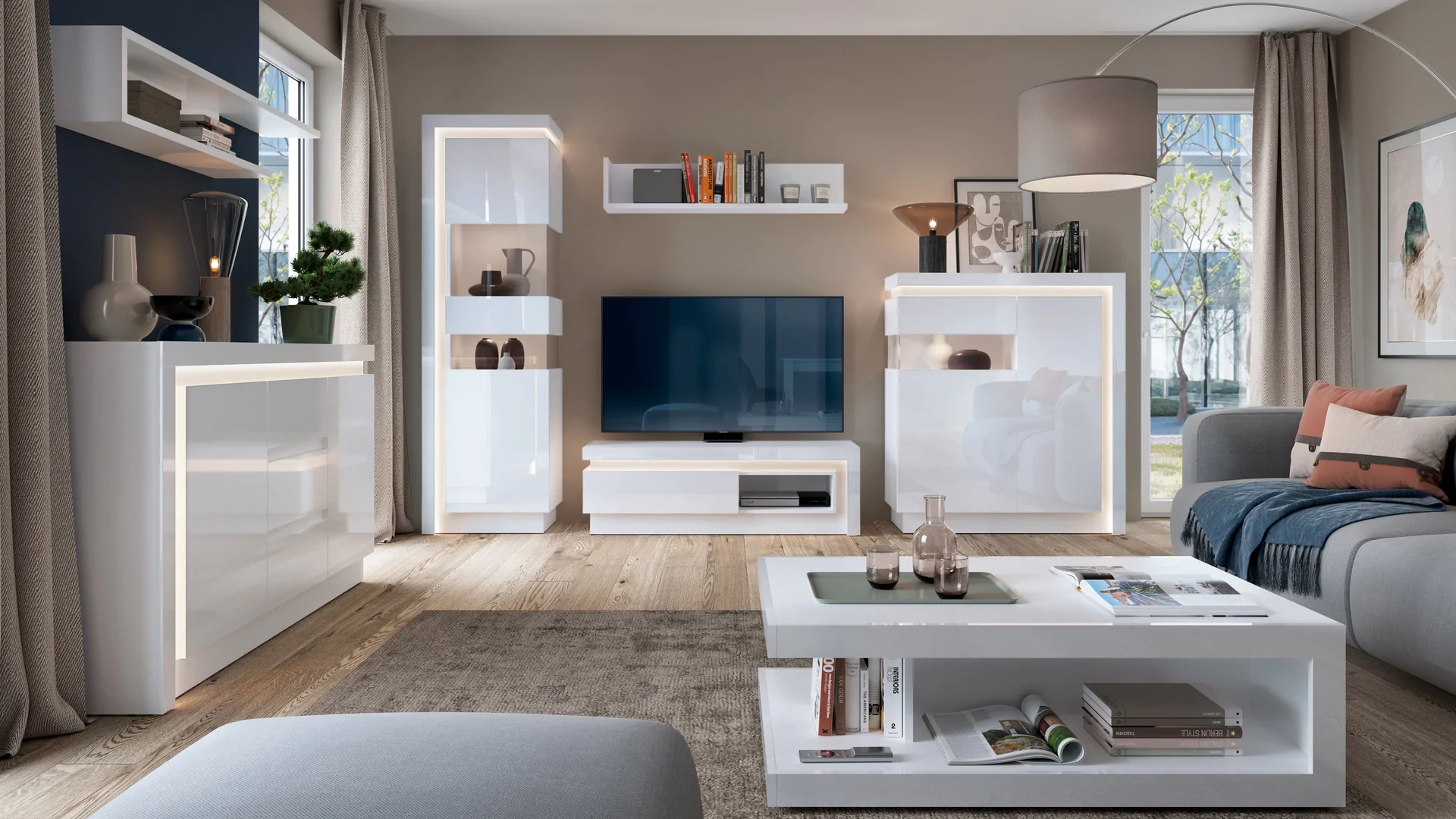 Furniture system LYON WHITE Wojcik Meble